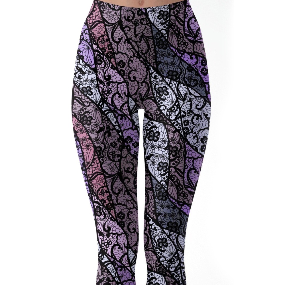 Charlies Project OS One Size Lace Patches Leggings NWT in Original Dust Bag NEW